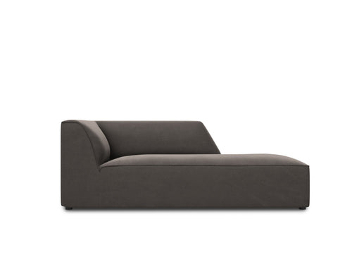 Micadoni - Rechter chaise longue "Ruby" flueel, donkergrijs - 180x93x69cm