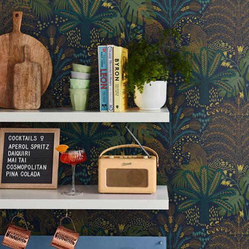 Envy Vliesbehang - Savannah Fauna - Blauw/Groen - 10mx52cm - vtwonen shop