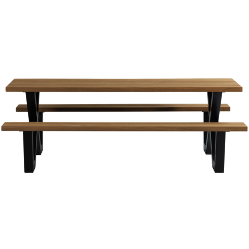 WOOOD picknicktafel met x-poot buiten Tablo - Naturel - 75x206x145 - vtwonen shop