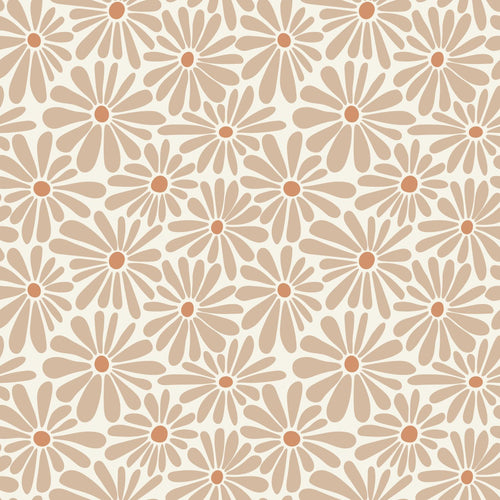 ESTAhome behang madeliefjes warm beige - 53 cm x 10.05 m - 131148 - vtwonen shop