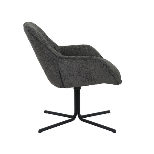 StarFurn Fauteuil Mila - Donkergrijs Stof - Draaibaar - 79x80x81cm - vtwonen shop