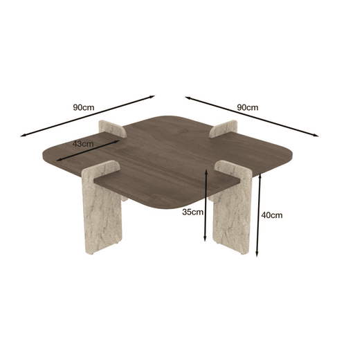 Calicosy - LUMA Salontafel - Naturel - 90x90x35 cm