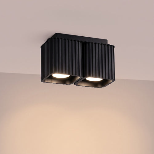 Sollux Lighting Plafondlamp RIFF 2 zwart GU10 - 20,5x10x12cm
