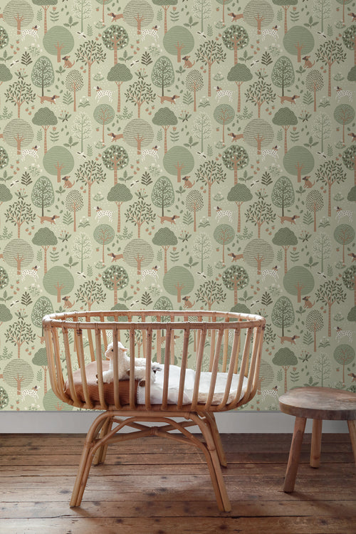 ESTAhome behang honden vergrijsd mintgroen - 53 cm x 10.05 m - 139712 - vtwonen shop