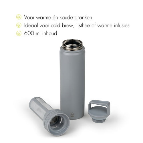 Leopold Vienna - Cold brew infuser bottle Moshi rvs grijs