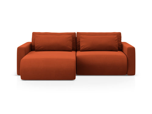 Cosmopolitan Design Omkeerbare converteerbare hoekbank met opbergdoos Belfast 3-zits, flueel kastanjebruin - 149x240x84cm