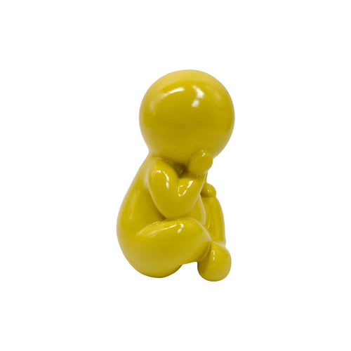 Present Time ornament Amigo Sitting Large - geel - 24x21x34.8cm