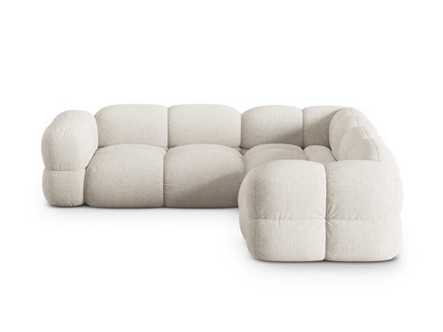 Cosmopolitan Design Symmetrische hoekbank Loretto 4-zits, structurele stof beige - 250x250x68cm