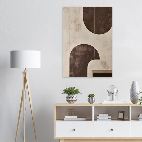 Artfulprints Poster Boho – Soft geometry   - 30x40 cm - Bruin
