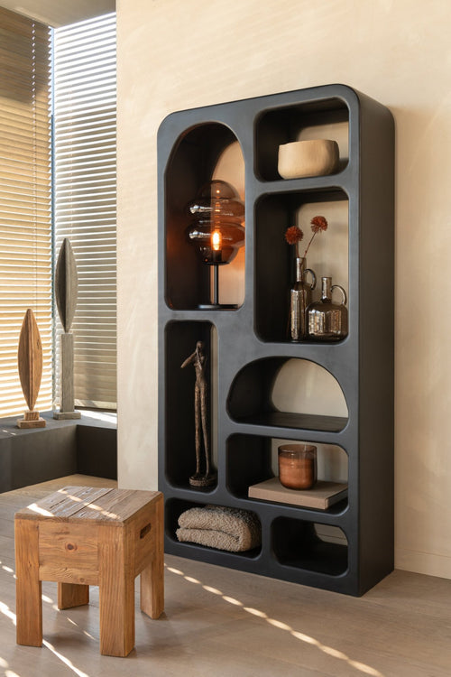 J-Line tafellamp Honinglepel - glas - bruin