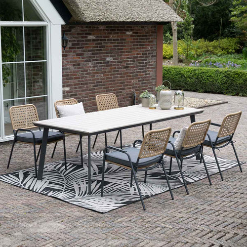 Vigo tafel - 230x100 cm - carbon black -light teak Vironwood