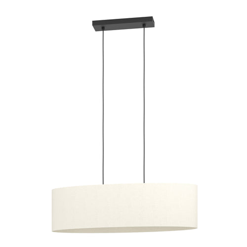 EGLO hanglamp Febres - e27 - staal;textiel - zwart;wit - vtwonen shop