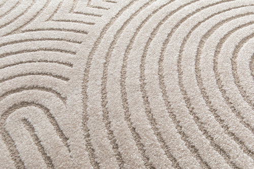 AFK Living vloerkleed Groove - reliëfeffect - beige - 80 x 150 cm
