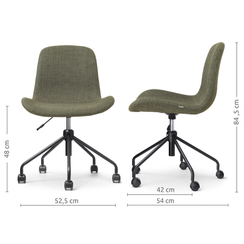 Nolon Nout-Fé bureaustoel forestgroen - zwart onderstel