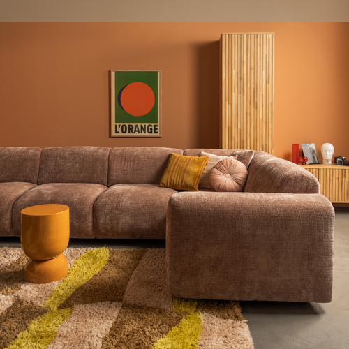 WOOOD vloerkleed grafisch dessin Musa - Naturel/Geel - 170x240 cm