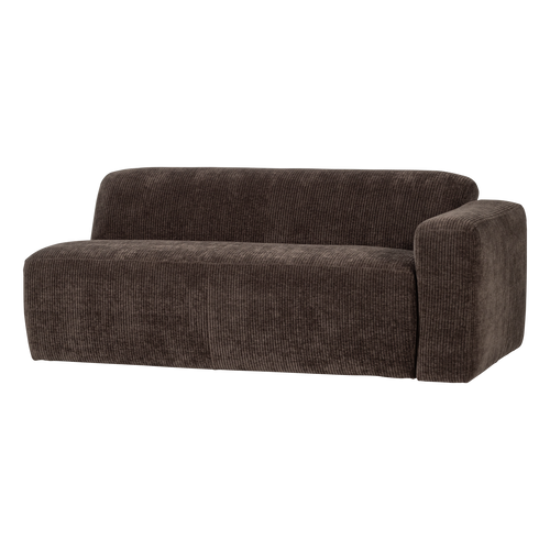 WOOOD 2-zits bank arm rechts Mojo Base - Rib - Bruin - 74x185x97