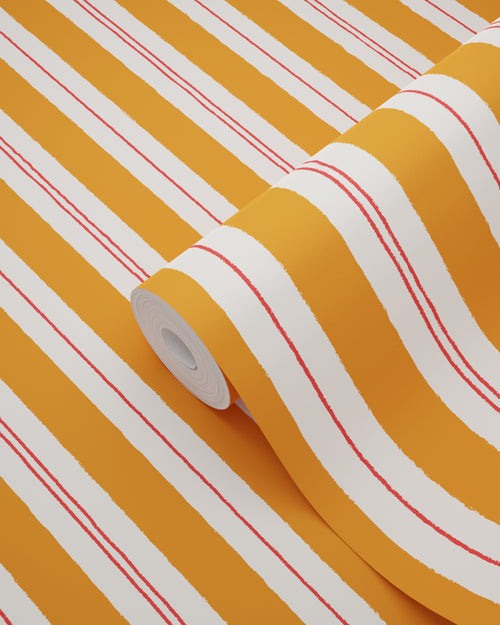 ESTAhome behang strepen oranje en rood - 50 x 900 cm - 131957