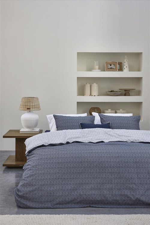 Riviera Maison dekbedovertrek Twisted - 200x200/220 cm - blauw