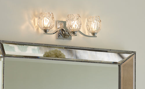 Elstead Kalli - 3 Lichts Badkamer Boven Spiegel Wandlamp Gepolijst Chroom IP44, G9