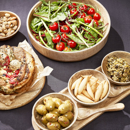 Mica Decorations Tomar Schaaltjes en Dienblad - L35 x B12 x H5 cm - 100% FSC Mangohout - Lichtbruin - vtwonen shop