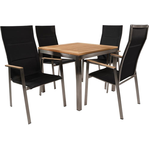 Lesli Living bistrostoel hoge - zwart - 59x66x109cm - set van 4
