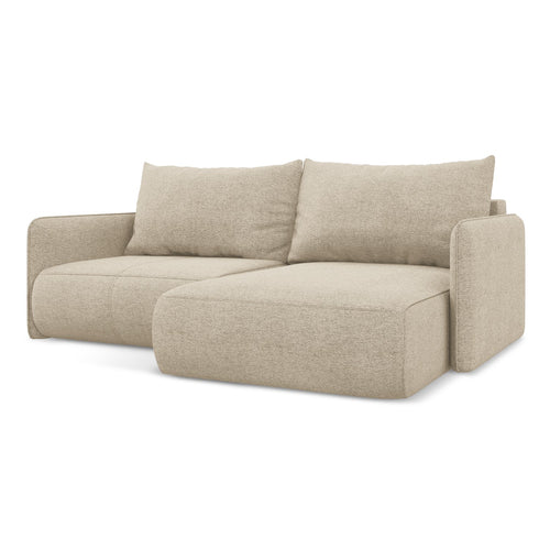 LaMiaSofa hoekbank rechts Palermo - chenille stof - donkerbeige - 207x148x86