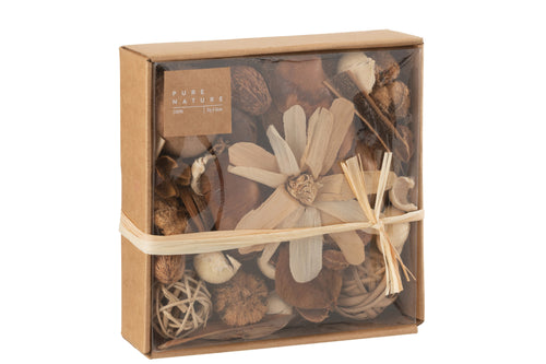 J-Line decoratie Potpourri Droogbloemen/noten - jute - bruin - vtwonen shop
