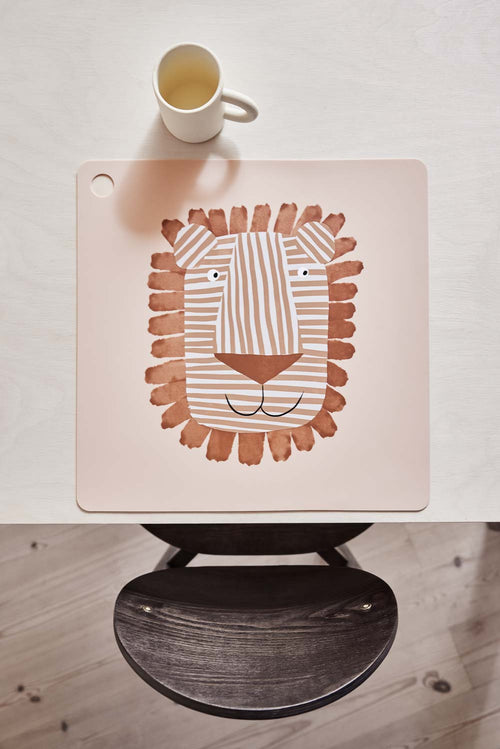 OYOY Placemat Lobo Lion 38 x 38 cm – Bruin