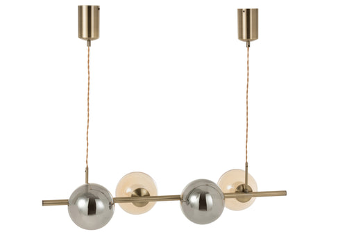 J-Line hanglamp Yuks 4 Lampen - staal - goud