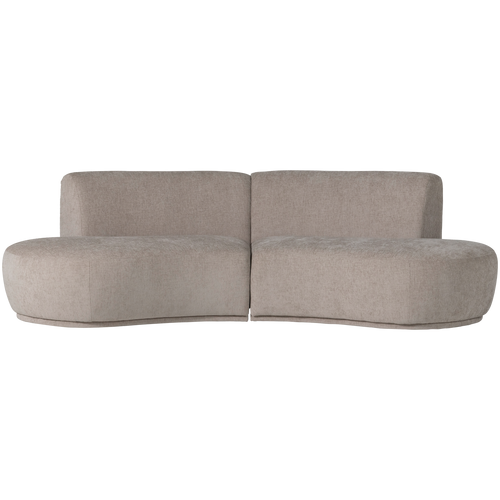 WOOOD half ronde bank 4-zits Batavier - Polyester - Velvet Zand - 74x254x122
