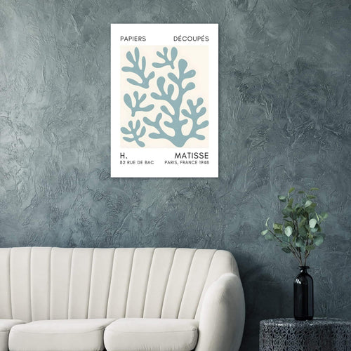 Artfulprints Poster Matisse – Coral shadows turquoise   - 70x100 cm - Turquoise