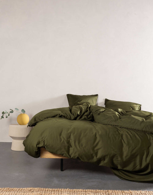 Essenza Minte dekbedovertrek - Tweepersoons – 200x200/220 cm - Mosgroen