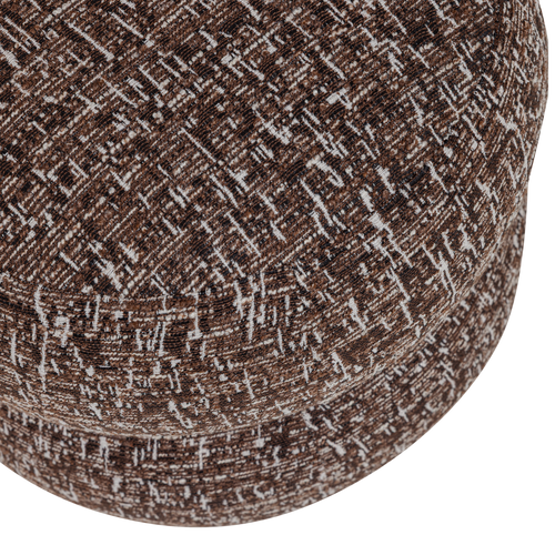 WOOOD poef met dessin donkerbruin melange Anic - 40x43x43