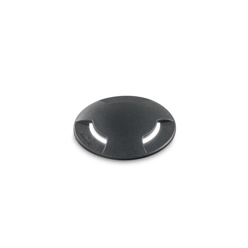 Ideal Lux WAY 9 cm ronde 3-richtings inbouwgrondlamp voor buiten, zwart, 1x GU10 IP67