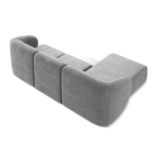 LaMiaSofa hoekbank links Cervo - chenille stof - grijs - 248x166x95