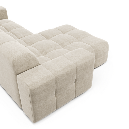 Sia Home - Hoekbanken links MAEL -  Fluweel - Crème - 230cm - vtwonen shop