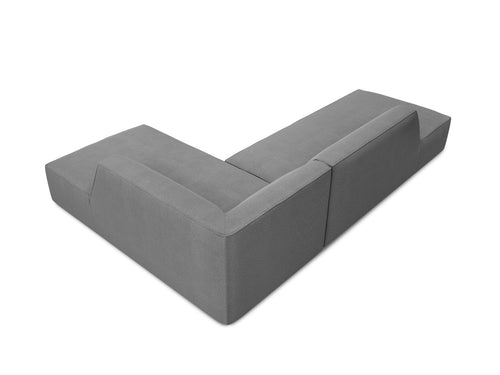 Micadoni rechter hoekbank Ruby 4-zits, structurele stof, grijs - 180x273x69cm