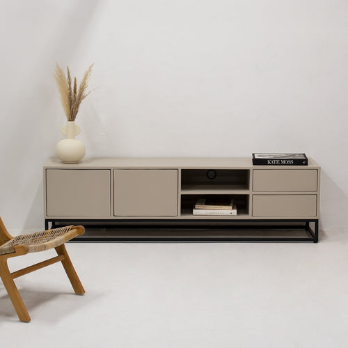 Giga Meubel Tv-Meubel Cervi - Mangohout/Metaal - Taupe - 180cm - vtwonen shop