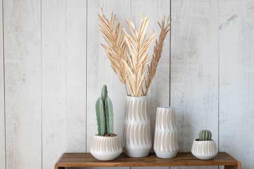 J-Line bloempot Kai - keramiek - beige/wit - large - Ø 20 cm - vtwonen shop