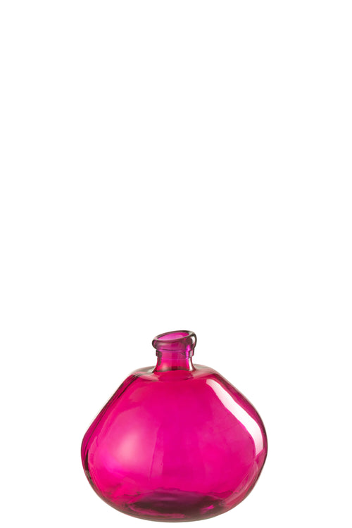 J-Line vaas Bubbel - glas - fuchsia - Ø 31.5 cm