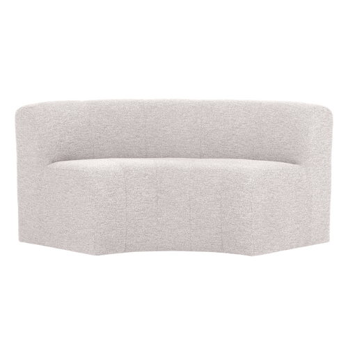 WOOOD eetbank halfronde hoek rug Mojo Base - Bouclé - Ecru - 83x152x76