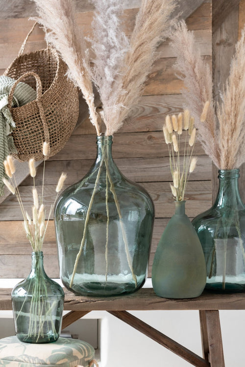 J-Line vaas Karaf - glas - groen - large - Ø 37 cm