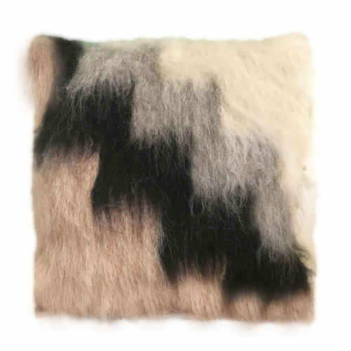 Malagoon kussen Stairway brush - gebroken wit, grijsroze tinten - 50x50cm 100% wool
