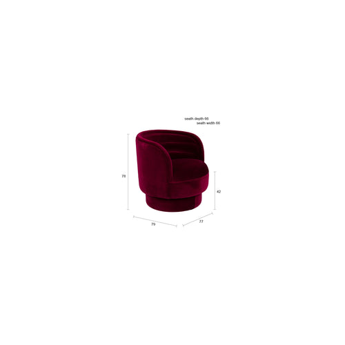 Dutchbone Dorothy Fauteuil Velvet Rood - vtwonen shop