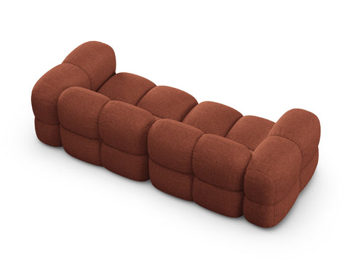 Cosmopolitan Design Bank Loretto 4-zits, structurele stof koraal - 100x250x68cm