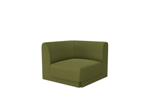 Micadoni Hoekmodule Miley boucle donker olijfgroen - 90x90x70cm