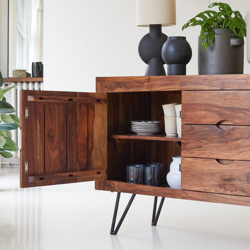 Tikamoon Massief palissander buffet 150 cm - Bruin