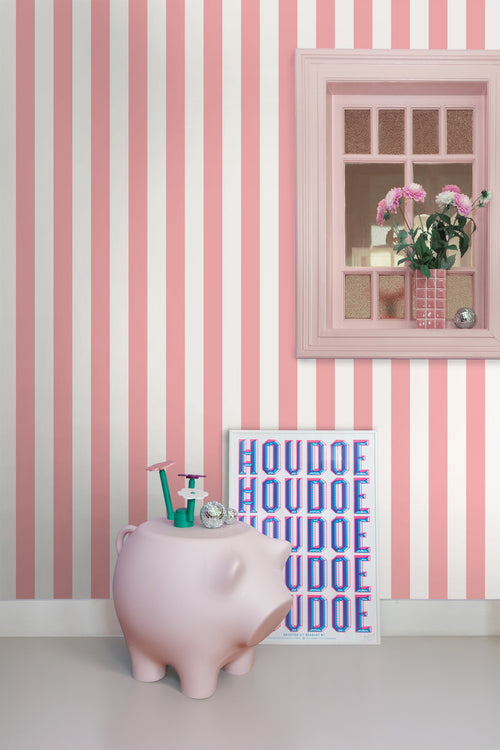 ESTAhome behang strepen licht roze en wit - 53 cm x 10.05 m - 139906 - vtwonen shop