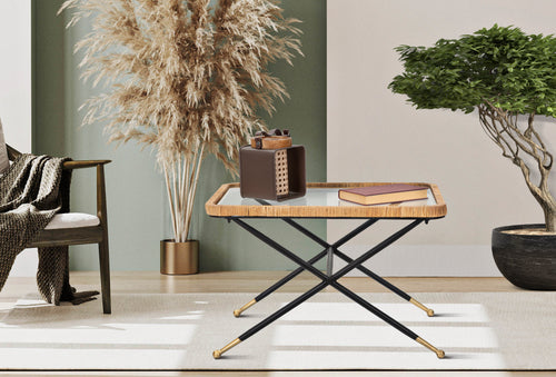 Mauro Ferretti koffietafel - 70x50x45 cm - zwart/bruin