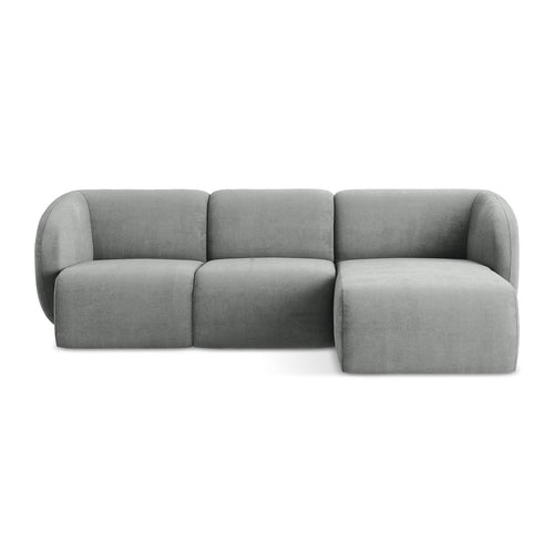 LaMiaSofa hoekbank rechts Cervo - chenille stof - grijs - 248x166x95